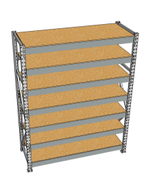 Стеллаж грузовой СГР 2500x1200x600 7 полок (ДСП)