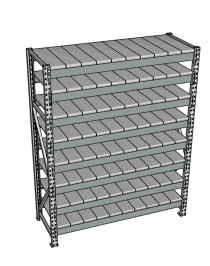 Стеллаж грузовой СГР 2500x1500x400 8 полок (металл)