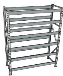 Стеллаж грузовой СГР 3000x1500x400 6 полок (без настила) Стеллаж грузовой СГР 3000x1500x400 6 полок (без настила)