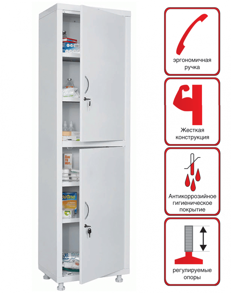 Медицинский шкаф HILFE МД 1 1657/SS купить в Воронеже Медицинский шкаф HILFE МД 1 1657/SS купить в Воронеже