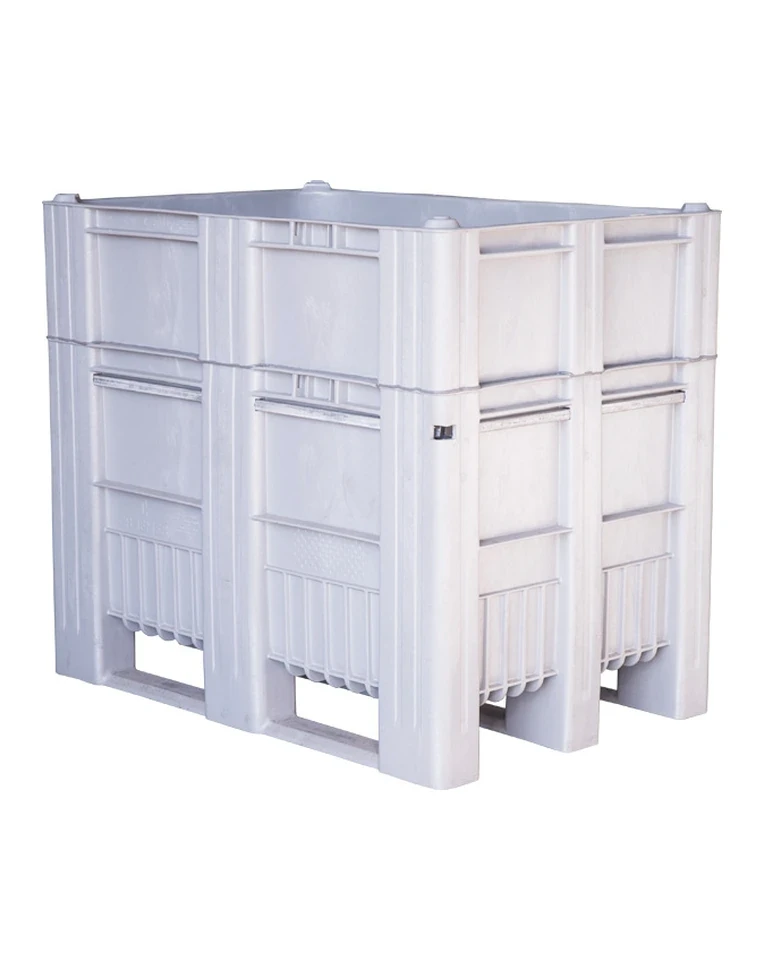 BoxPallet 1200х800х1035 сплошной, на полозьях  серый