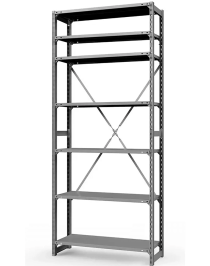 Стеллаж ТСУ 2000x1500x500 7 полок (300 кг, перф) Стеллаж ТСУ 2000x1500x500 7 полок (300 кг, перф)