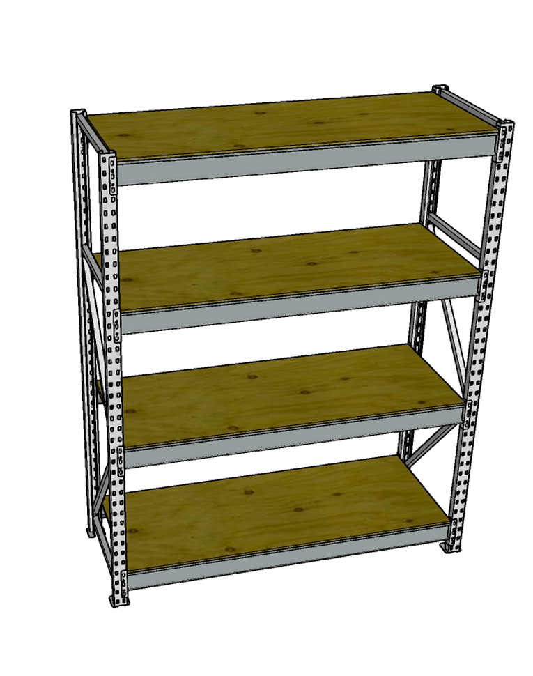 Стеллаж грузовой СГР 3000x900x400 4 полки (фанера) купить в Воронеже Стеллаж грузовой СГР 3000x900x400 4 полки (фанера) купить в Воронеже