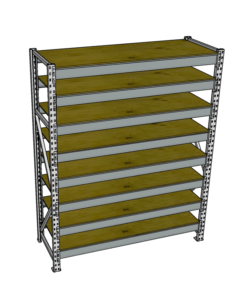 Стеллаж грузовой СГР 3000x1200x400 8 полок (фанера) купить в Воронеже Стеллаж грузовой СГР 3000x1200x400 8 полок (фанера) купить в Воронеже