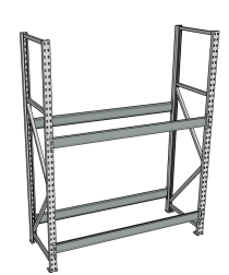 Стеллаж грузовой СГР 2500x1200x800 2 полки (без настила)