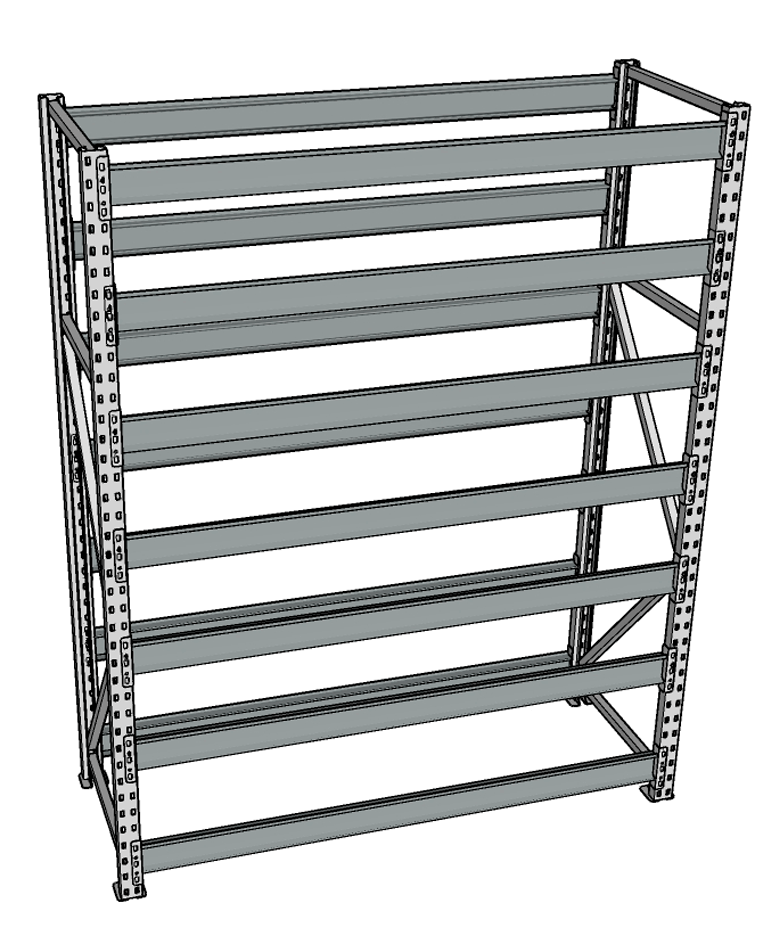 Стеллаж грузовой СГР 3000x1200x800 7 полок (без настила) купить в Воронеже
