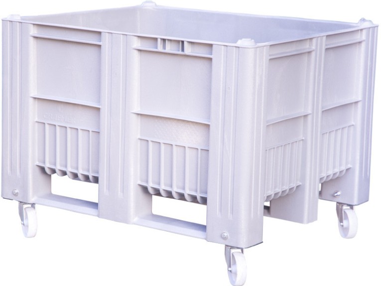 BoxPallet 1200x1000x900 мм сплошной на колесах серый купить в Воронеже