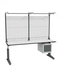 Стол монтажный ДиКом СР-200-01, ESD Thermopal, регулировка винтом, экран Э3, с подвесной тумбой Стол монтажный ДиКом СР-200-01, ESD Thermopal, регулировка винтом, экран Э3, с подвесной тумбой