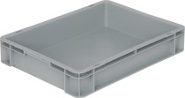 Ящик 400х300х75 сплошной, без ручек, гладкое дно, серый B-4375 Ящик 400х300х75 сплошной, без ручек, гладкое дно, серый B-4375