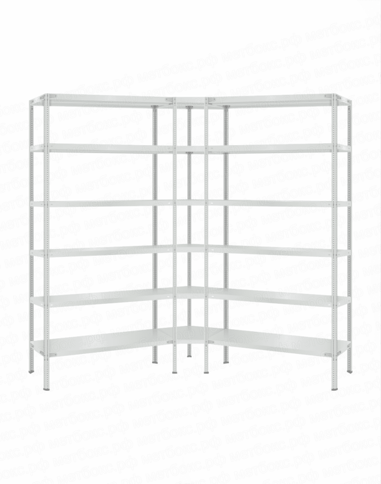 Стеллаж угловой 2000х1600х1600 (6 ярусов глубиной 400мм) купить в Воронеже Стеллаж угловой 2000х1600х1600 (6 ярусов глубиной 400мм) купить в Воронеже