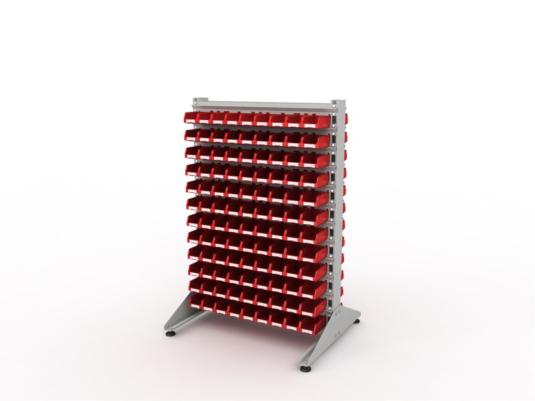 Стеллаж для пластиковых лотков SORTEX двухсторонний 1500x1000x800.01 купить в Воронеже