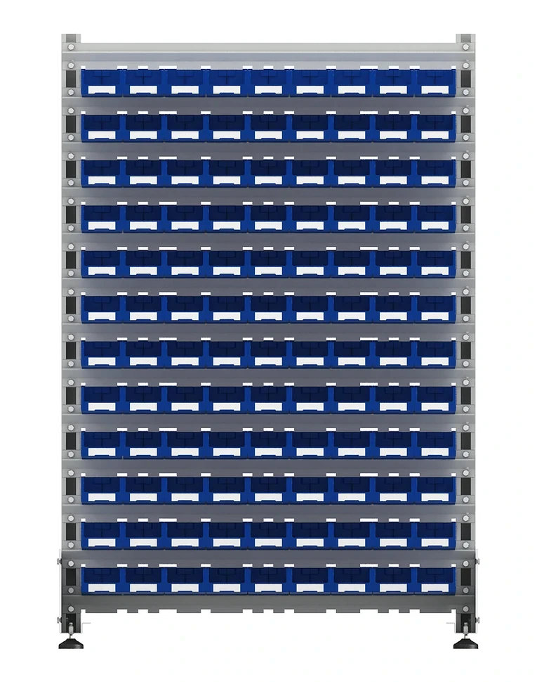 Стеллаж для пластиковых лотков SORTEX двухсторонний 1500x1000x800.01 купить в Воронеже