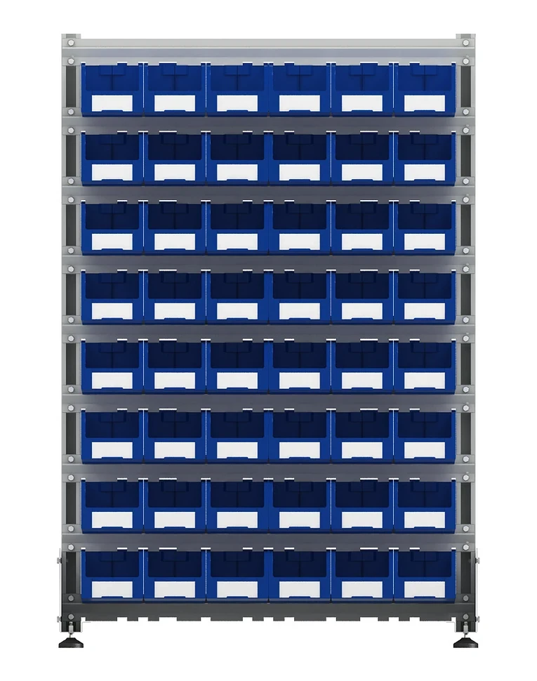 Стеллаж для пластиковых лотков SORTEX двухсторонний 1500x1000x800.02 купить в Воронеже