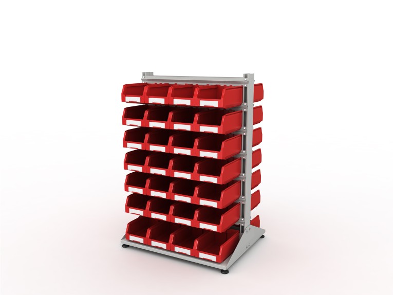 Стеллаж для пластиковых лотков SORTEX двухсторонний 1500x1000x800.03 купить в Воронеже