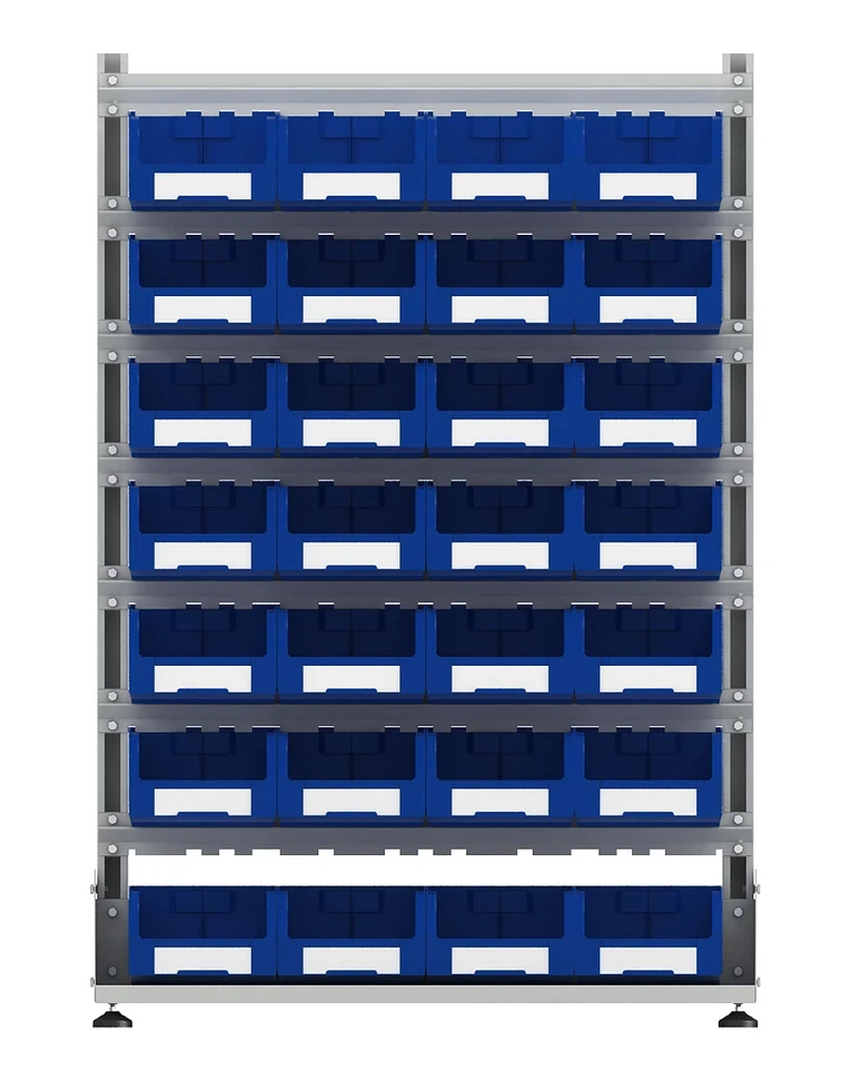 Стеллаж для пластиковых лотков SORTEX двухсторонний 1500x1000x800.03 купить в Воронеже