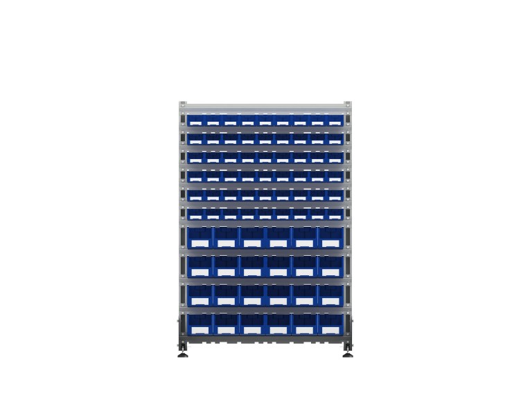 Стеллаж для пластиковых лотков SORTEX двухсторонний 1500x1000x800.04 купить в Воронеже