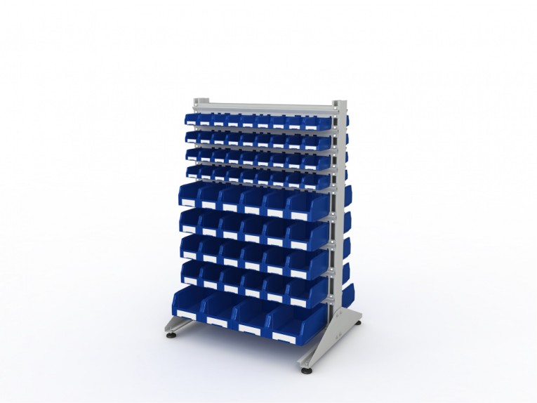 Стеллаж для пластиковых лотков SORTEX двухсторонний 1500x1000x800.05 купить в Воронеже