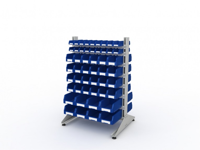 Стеллаж для пластиковых лотков SORTEX двухсторонний 1500x1000x800.06 купить в Воронеже