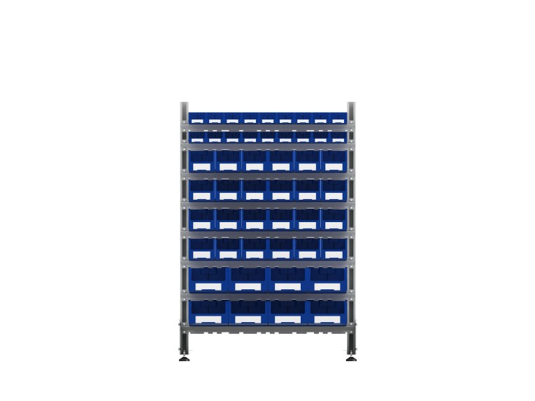 Стеллаж для пластиковых лотков SORTEX двухсторонний 1500x1000x800.06 купить в Воронеже