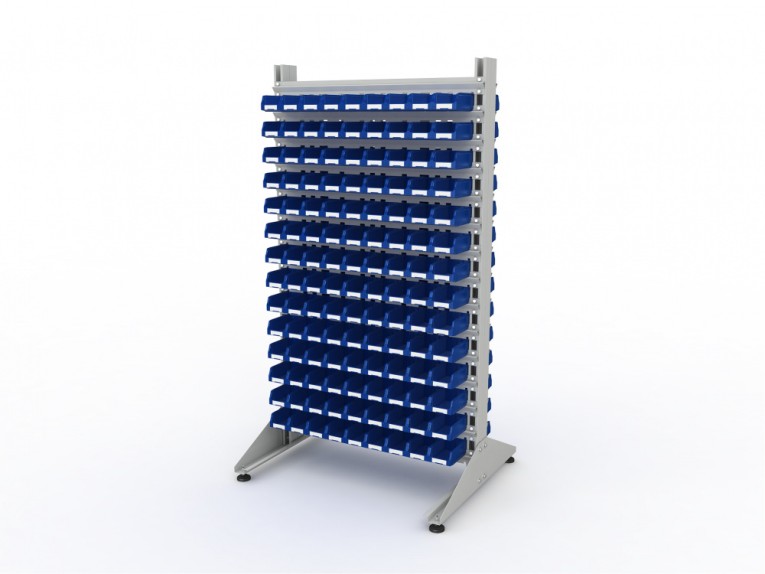 Стеллаж для пластиковых лотков SORTEX двухсторонний 1800x1000x800.01 купить в Воронеже