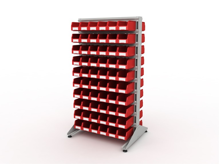 Стеллаж для пластиковых лотков SORTEX двухсторонний 1800x1000x800.02 купить в Воронеже