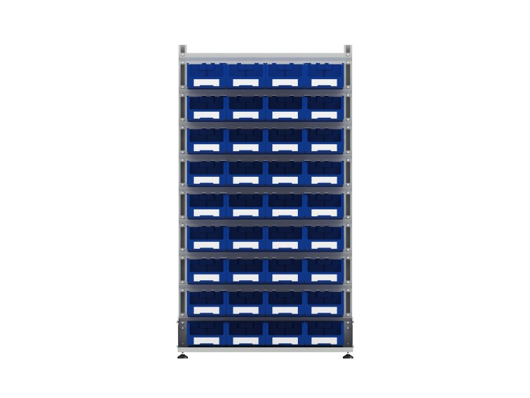 Стеллаж для пластиковых лотков SORTEX двухсторонний 1800x1000x800.03 купить в Воронеже