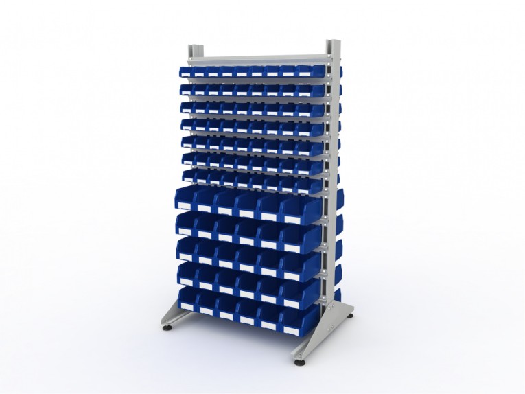 Стеллаж для пластиковых лотков SORTEX двухсторонний 1800x1000x800.04 купить в Воронеже