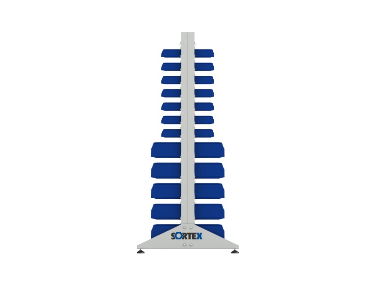 Стеллаж для пластиковых лотков SORTEX двухсторонний 1800x1000x800.04 купить в Воронеже