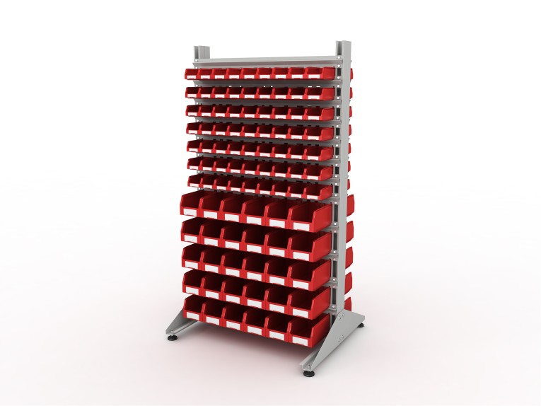 Стеллаж для пластиковых лотков SORTEX двухсторонний 1800x1000x800.04 купить в Воронеже