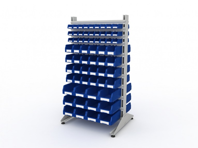 Стеллаж для пластиковых лотков SORTEX двухсторонний 1800x1000x800.05 купить в Воронеже