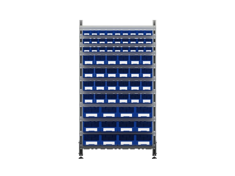 Стеллаж для пластиковых лотков SORTEX двухсторонний 1800x1000x800.05 купить в Воронеже