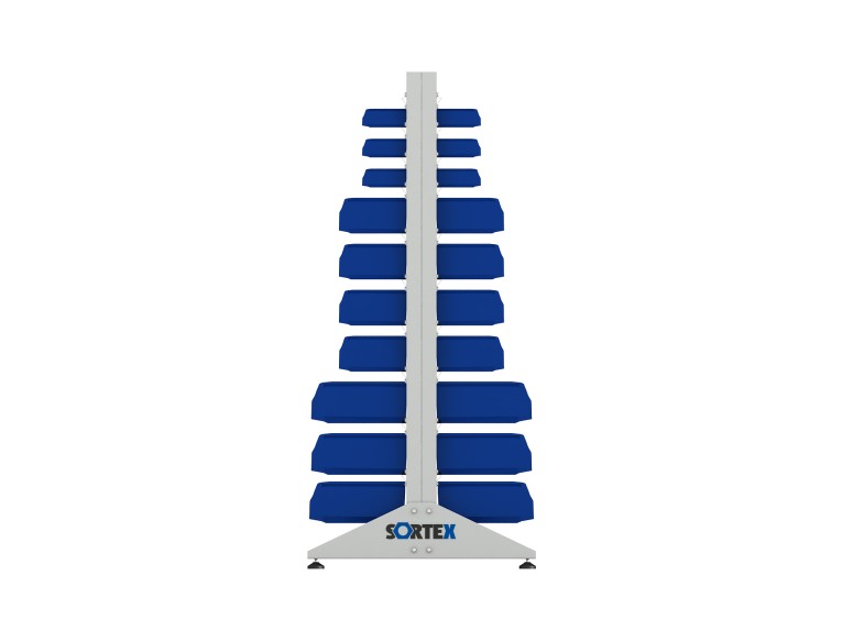 Стеллаж для пластиковых лотков SORTEX двухсторонний 1800x1000x800.05 купить в Воронеже