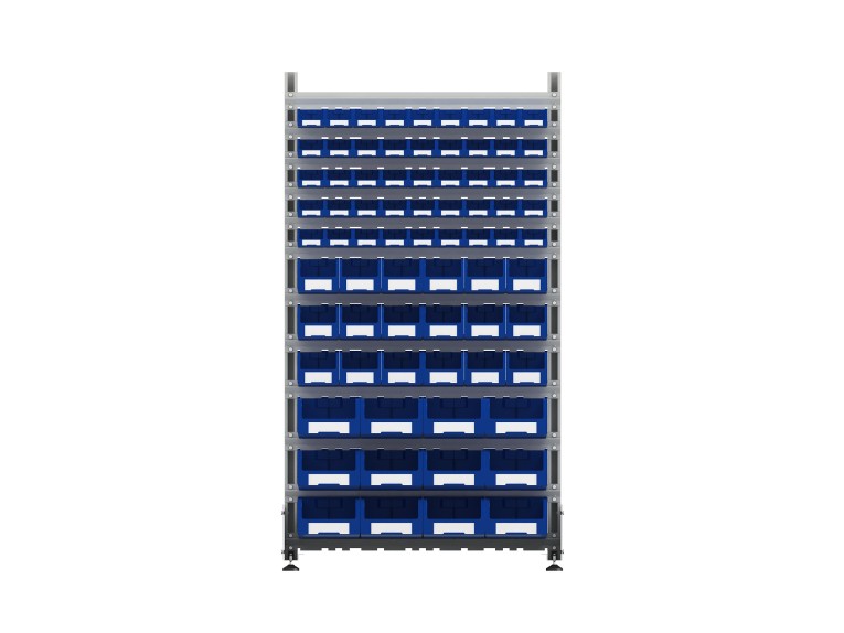 Стеллаж для пластиковых лотков SORTEX двухсторонний 1800x1000x800.06 купить в Воронеже