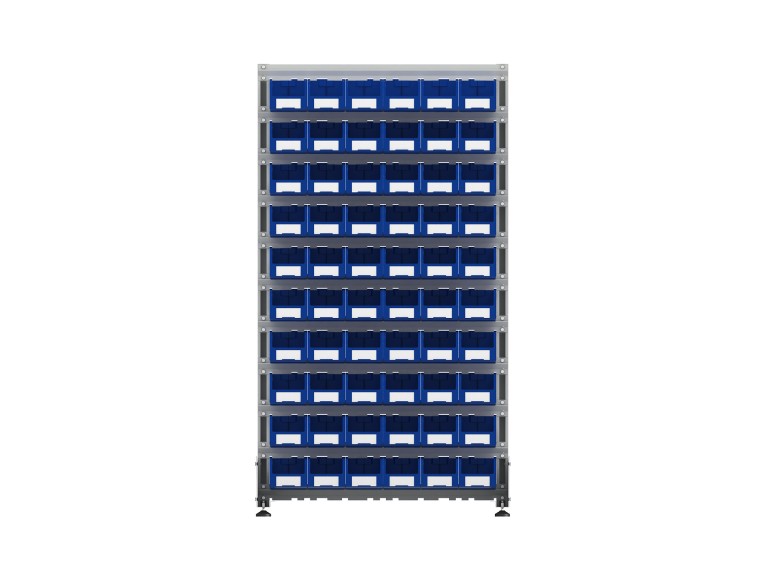 Стеллаж для пластиковых лотков SORTEX односторонний 1800x1000x450.02 купить в Воронеже Стеллаж для пластиковых лотков SORTEX односторонний 1800x1000x450.02 купить в Воронеже