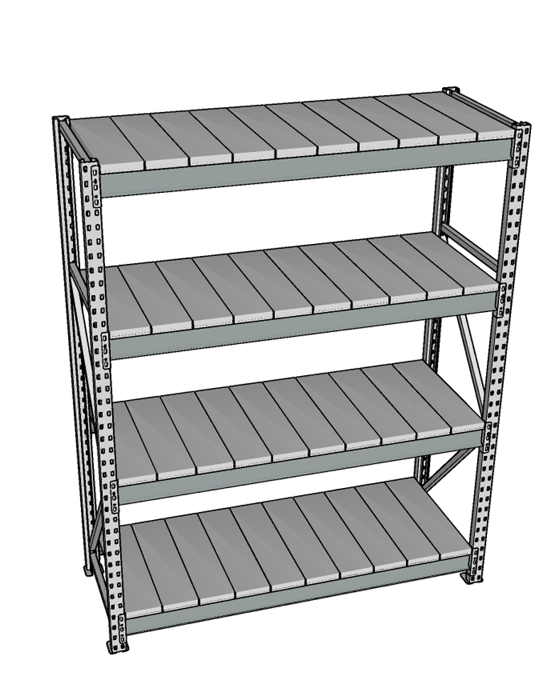 Стеллаж грузовой СГР 3000x1500x1000 4 полки (металл) купить в Воронеже