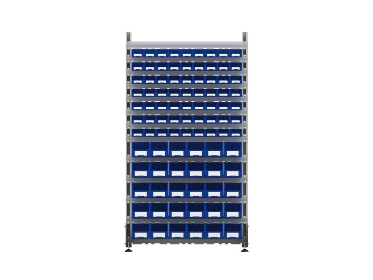 Стеллаж для пластиковых лотков SORTEX односторонний 1800x1000x450.04 купить в Воронеже Стеллаж для пластиковых лотков SORTEX односторонний 1800x1000x450.04 купить в Воронеже