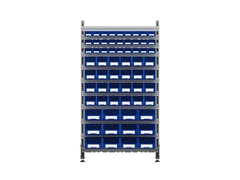 Стеллаж для пластиковых лотков SORTEX односторонний 1800x1000x450.05 купить в Воронеже Стеллаж для пластиковых лотков SORTEX односторонний 1800x1000x450.05 купить в Воронеже