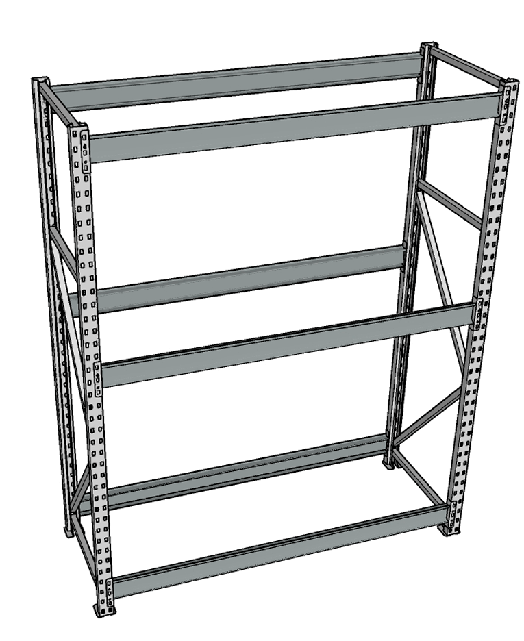 Стеллаж грузовой СГР 2000x1800x800 3 полки (без настила) купить в Воронеже