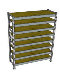 Стеллаж грузовой СГР 2000x2100x500 8 полок (фанера)