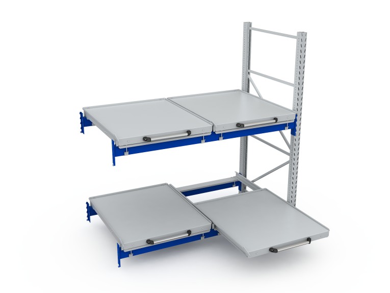 Стеллаж с выкатными платформами S-HEAVY 500 (2 яруса хранения) купить в Воронеже